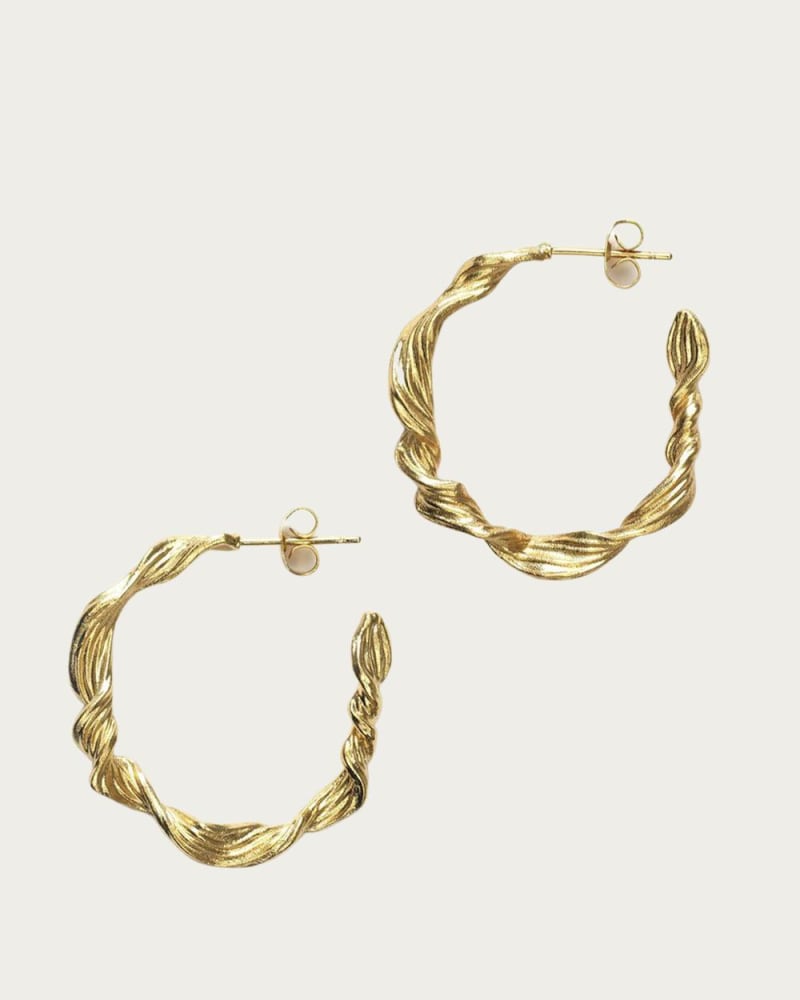 Front of a size O/S Seaweed Hoop in Gold in Gold by ANNI LU. | dia_product_style_image_id:331153